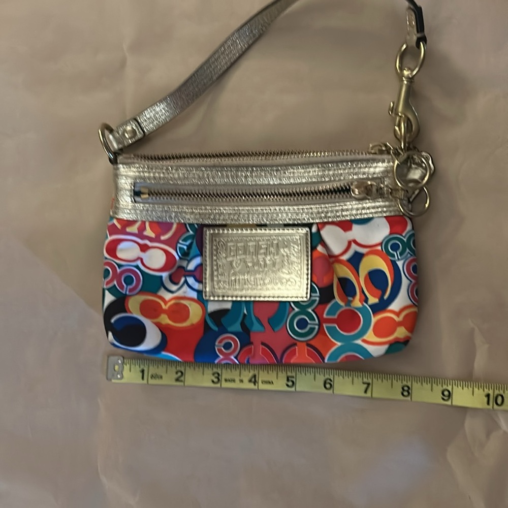 Coach Gold Shoulder Bag with Vibrant Design